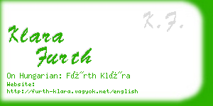 klara furth business card